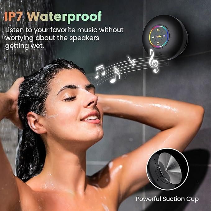 Powerful Waterproof Bluetooth Speaker with Large Suction Cup – Perfect for Outdoor & Shower Use"