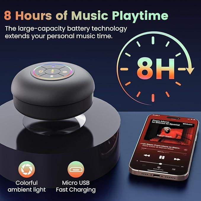 Powerful Waterproof Bluetooth Speaker with Large Suction Cup – Perfect for Outdoor & Shower Use"